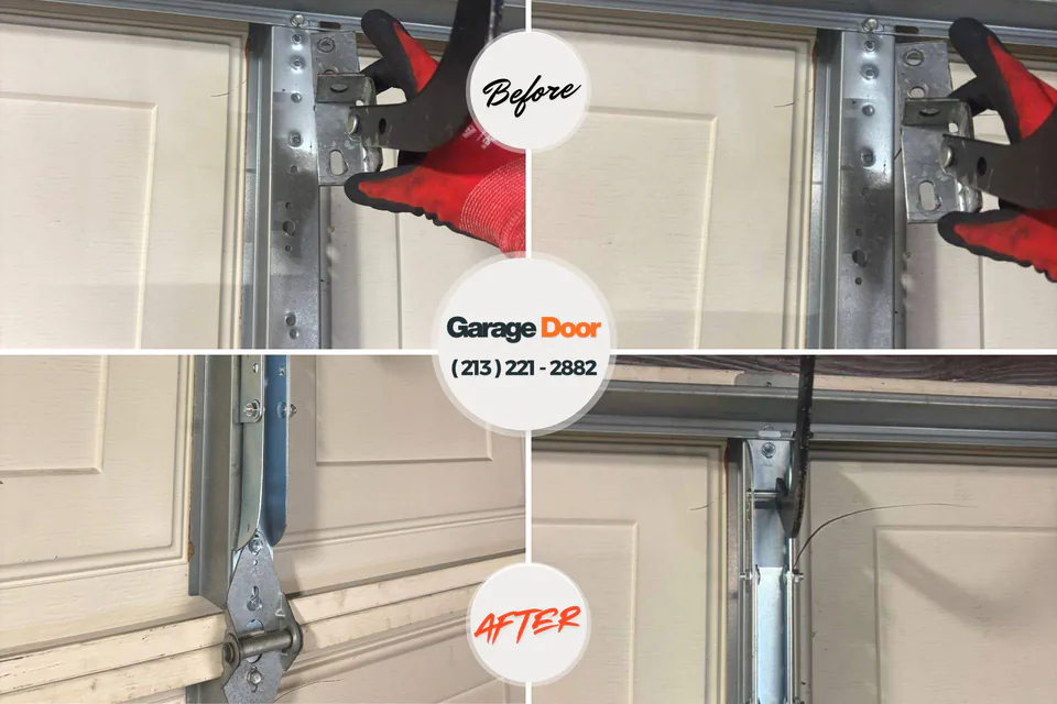 Before and after: garage door repair Clarksville, IN